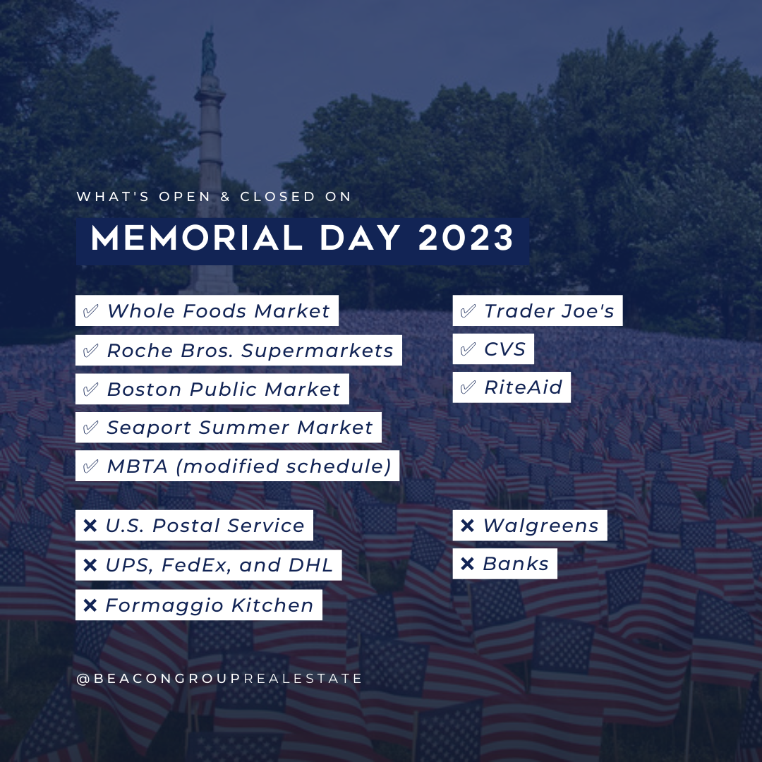Memorial Day 2023 is not just a long weekend; it's a time to honor and remember the brave men and women who gave their all for our country. If you're wondering what's open and closed in Boston during this holiday, we've got you covered. Here are what's open and what's closed in Boston on Memorial day: